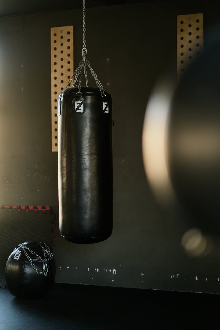 black punching bag